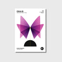 Lámina botánica geométrica de Oxalis triangularis morado en forma de mariposa, Tropical Series N°002