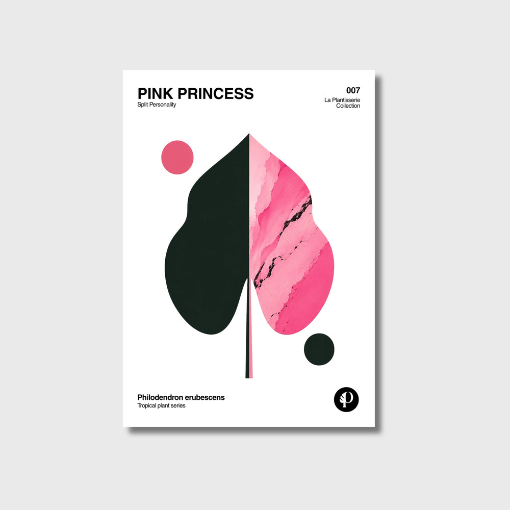Póster botánico de Pink Princess, Tropical Series N°007, papel mate 200g · La Plantisserie