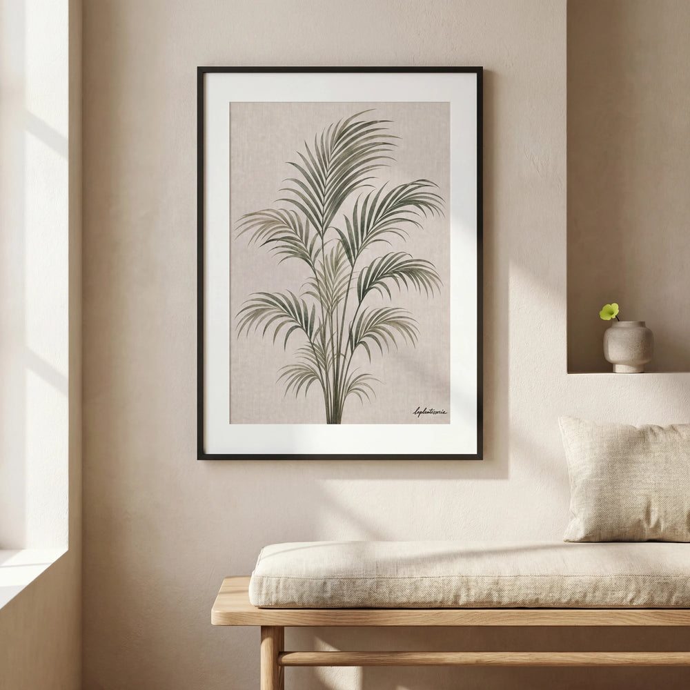 Lámina de Kentia enmarcada, decoración botánica para la pared